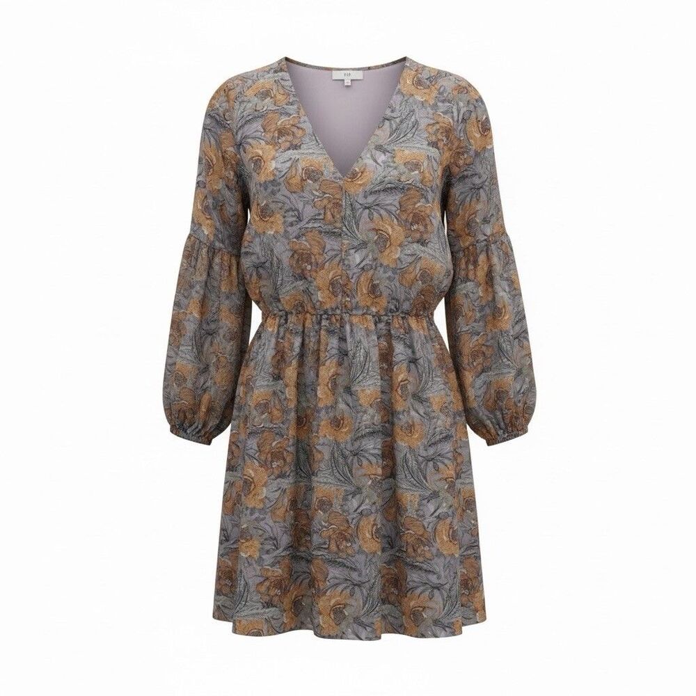 NSR V-Neck Bell Sleeve Floral Women’s Cottagecore Boho Dress Size XS